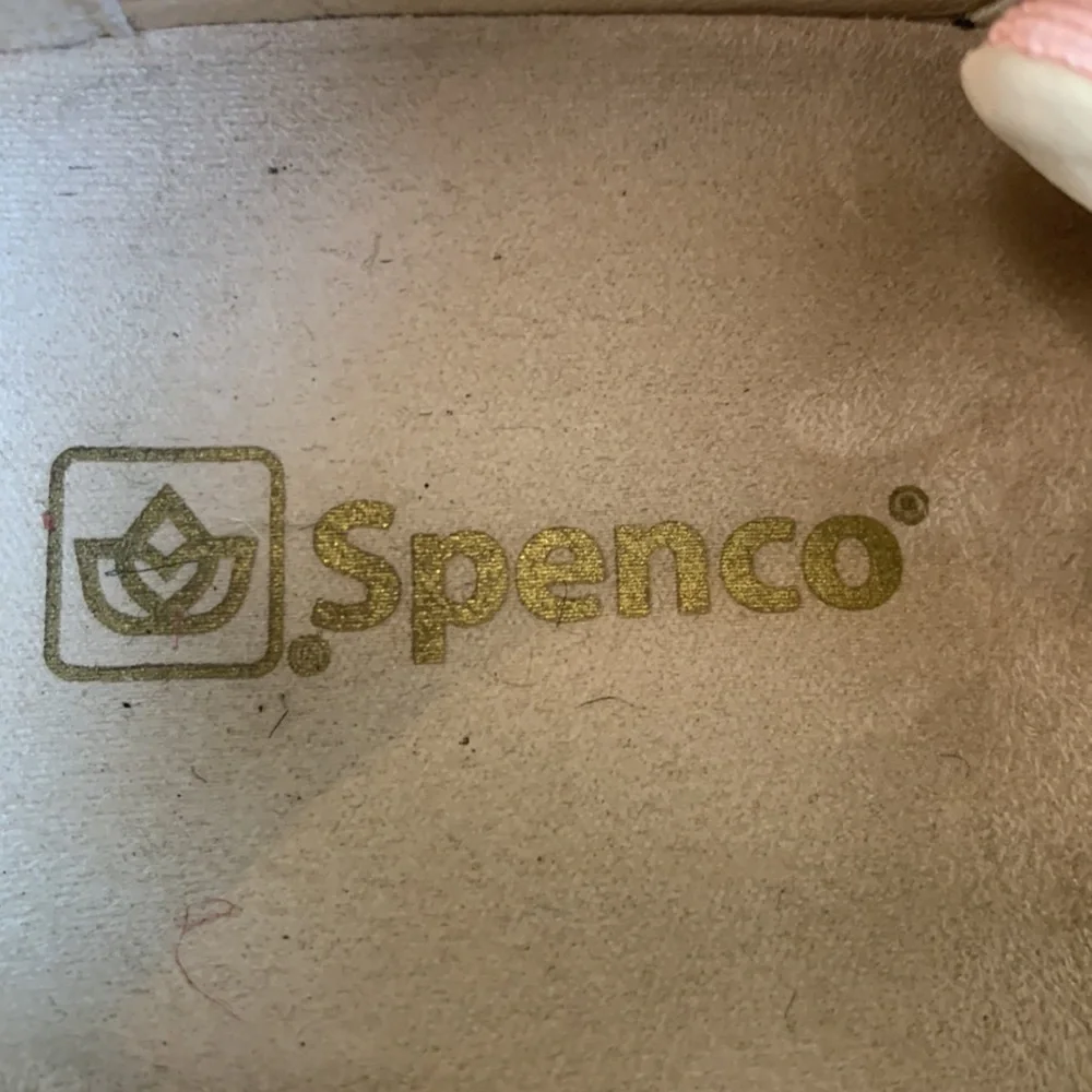 Spenco size 7.5 yellow and pink slip on sneakers